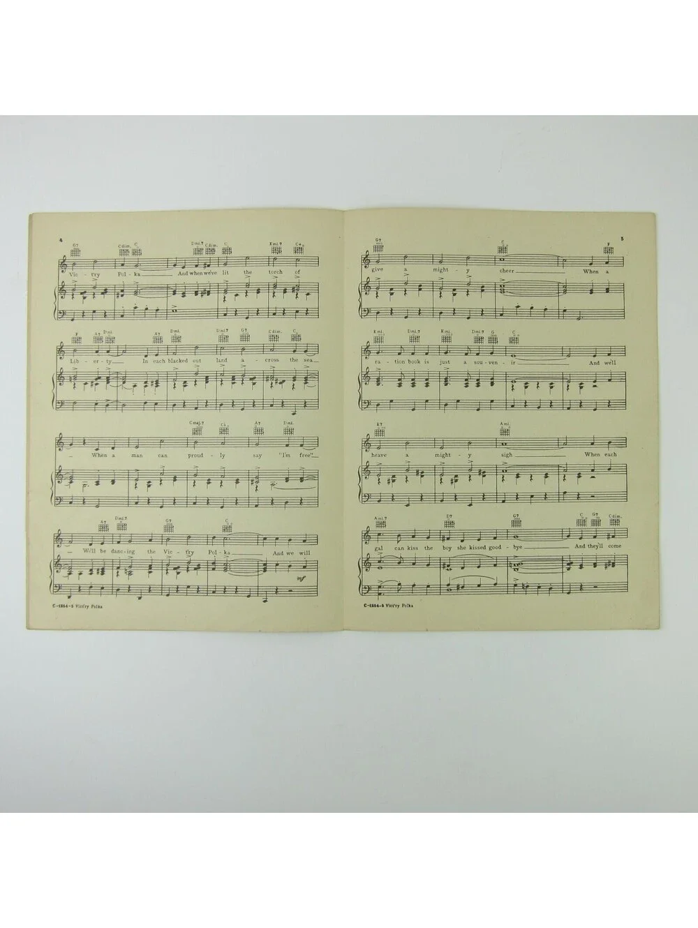 Sheet Music Vict'ry Polka Victory Samuel Cahn Jule Styne Patriotic Vintage 1943